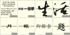 Japanese calligraphy - photoshop brush preview