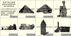 Ancient buildings - photoshop brush preview
