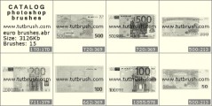 Валюта євро - прев`ю кисті фотошоп