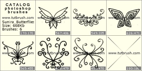 Photoshop brushes Butterfly ornament