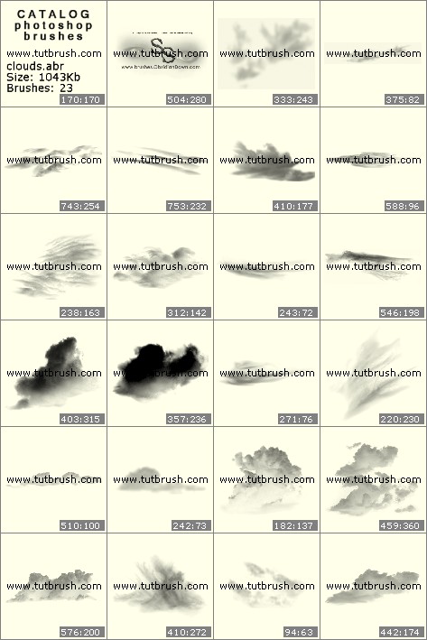 Photoshop brushes curly clouds