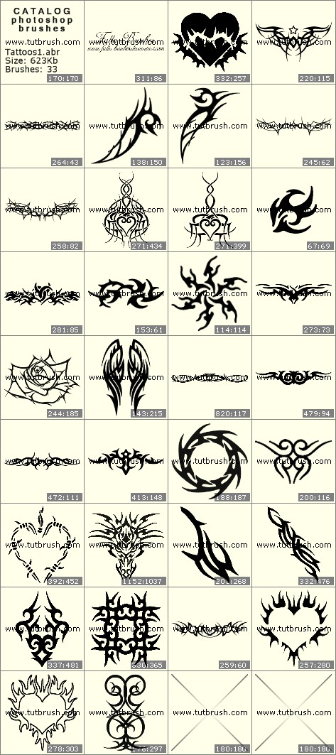 Photoshop brushes Collection tattoos