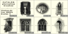старинные окна - превью кисти фотошоп
