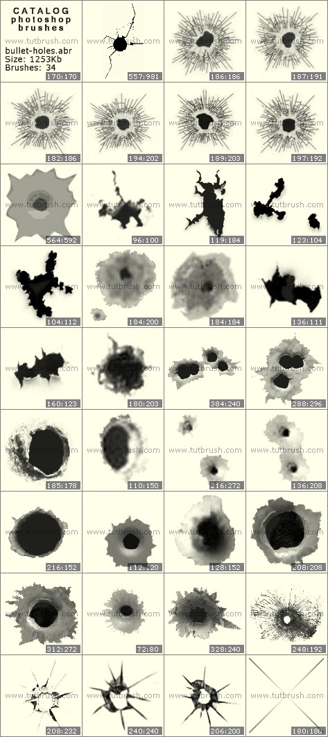 Photoshop brushes Holes from bullets