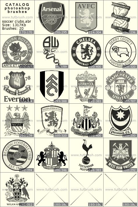 Photoshop brushes football club emblem