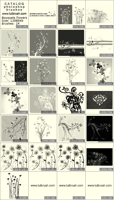 Photoshop brushes Bouquets of flowers