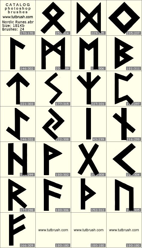 Photoshop brushes Nordic Runes