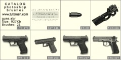 Зброя: пістолет та набої - прев`ю кисті фотошоп