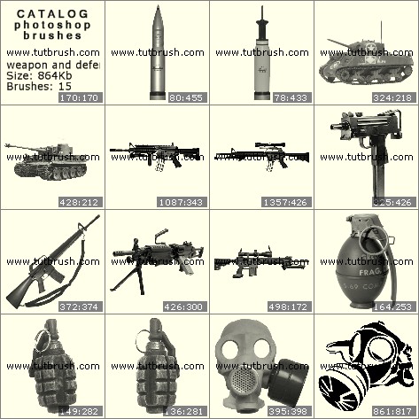 Photoshop brushes Weapon and facilities of defence
