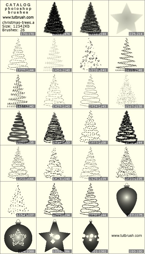 Photoshop brushes Frame Christmas trees