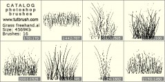 трава от руки - превью кисти фотошоп