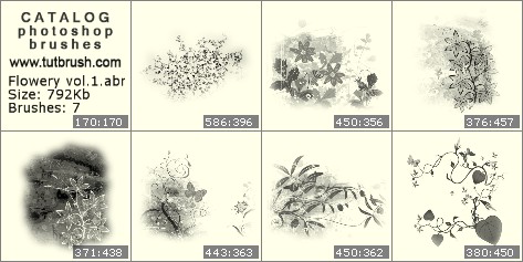 Photoshop brushes small floral fantasy