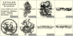 Tattoos of dragons - photoshop brush preview