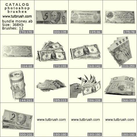 Photoshop brushes banknotes