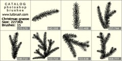 сhristmas twigs - photoshop brush preview