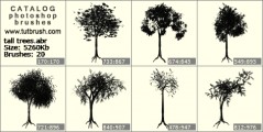 невысокие деревья - превью кисти фотошоп